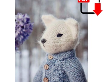 Chat Dominique modèle TRICOT, motifs peluches