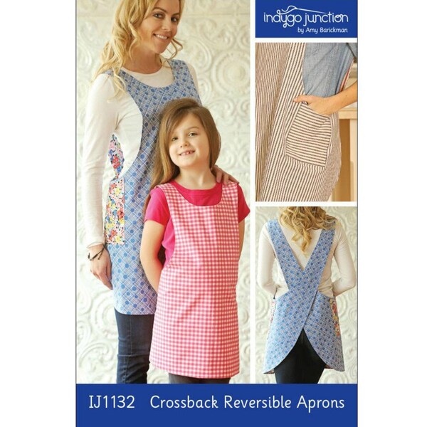 Indygo Junction - Crossback Reversible Adult and Child Apron Pattern (paper)