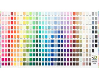 Robert Kaufman - Kona Printed Color Chart 24" Fabric PANEL in Multi 365 Colors