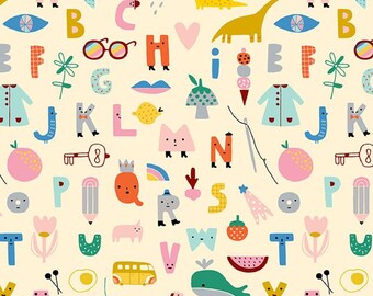 12 Yd Vintage Hoffman \u201cLollipops\u201d Kids ABC\u2019s Numbers Cotton Fabric