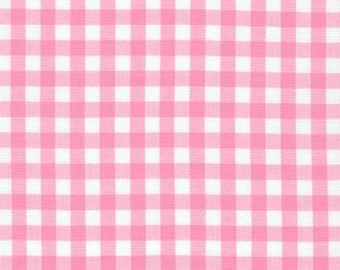 Robert Kaufman - Tela Carolina Gingham de 6 mm en rosa caramelo - Último medio metro