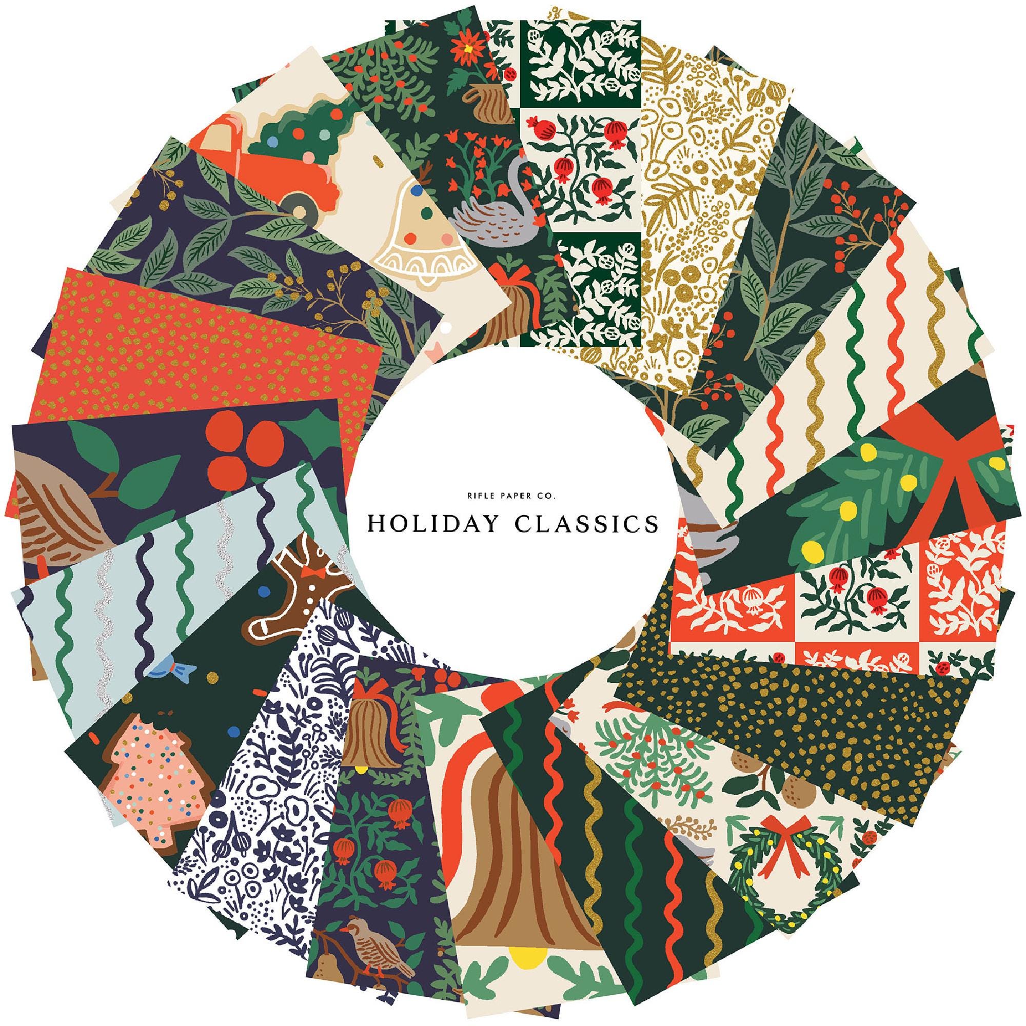 Rifle Paper Co. Holiday Classics Mistletoe Metallic Red - PER QUARTER METRE Rifle Paper Co. Holiday Classics Mistletoe Metallic Red - PER QUARTER METRE