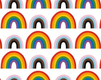 Alexander Henry - Love is Love Collection - Double Rainbow in White - Last 3/4 Yard