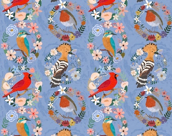 Mia Charro - Bird Garden Collection - Bird Wreaths in Blue