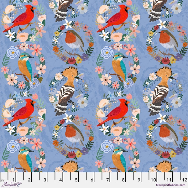 Mia Charro - Bird Garden Collection - Bird Wreaths in Blue