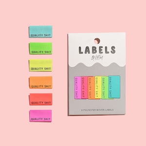 Kylie and the Machine (KATM) - Woven Sew-In Labels - Quality Shit Neon (pack of 6)