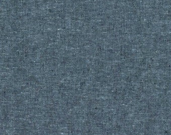 Robert Kaufman - Essex Yarn Dyed (cotton / linen) in Nautical