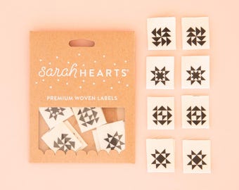 Black Quilt Block Multipack Organic Cotton Labels Black Quilt Block Multipack Organic Cotton Labels