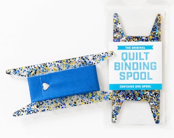 Quilt Binding Spool - Blue / Gold / Black Glitter