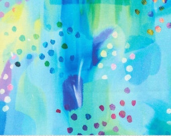 Moda Fabrics - Gradients Auras Collection - Watercolor Collage in Turquoise