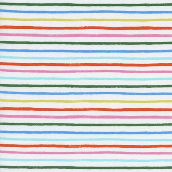 Cotton + Steel - Amalfi Collection - COTTON LAWN Happy Stripes in Cream - Last Fat Quarter