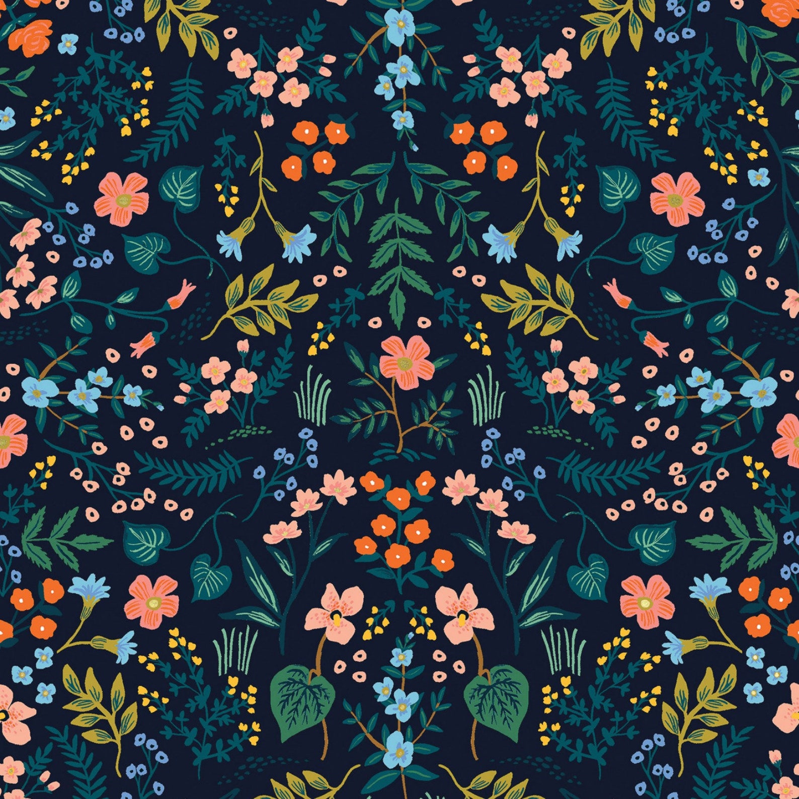 Rifle Paper Co. Wildwood Collection Wildwood in Navy Etsy