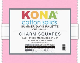 Robert Kaufman - Palette Kona Cotton Summer Days, 42 pièces, carré 5 x 5 po.