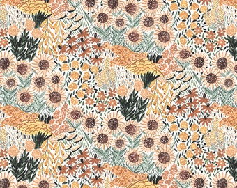 Figo Fabrics - Autumn Forage Collection - Sunflowers in Gold