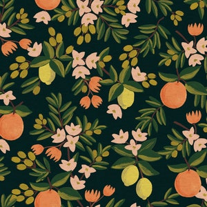 Rifle Paper Co. - Primavera Collection - Citrus Floral CANVAS in Black