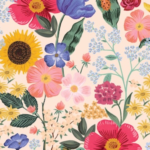 Rifle Paper Co. - Curio Collection - Blossom RAYON in Blush (Digital Print) - Last 1/2 Yard