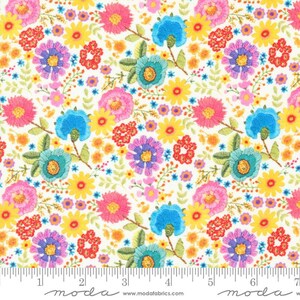 Moda Fabrics - Vintage Soul by Kathe Holden - Ditsy Floral in Rainbow - Last 3/4 Yard