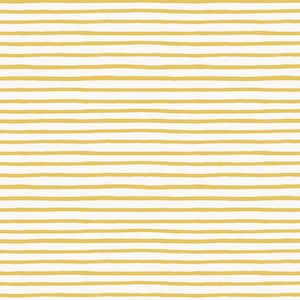 May include: A seamless pattern of thin, horizontal, yellow stripes on a white background.