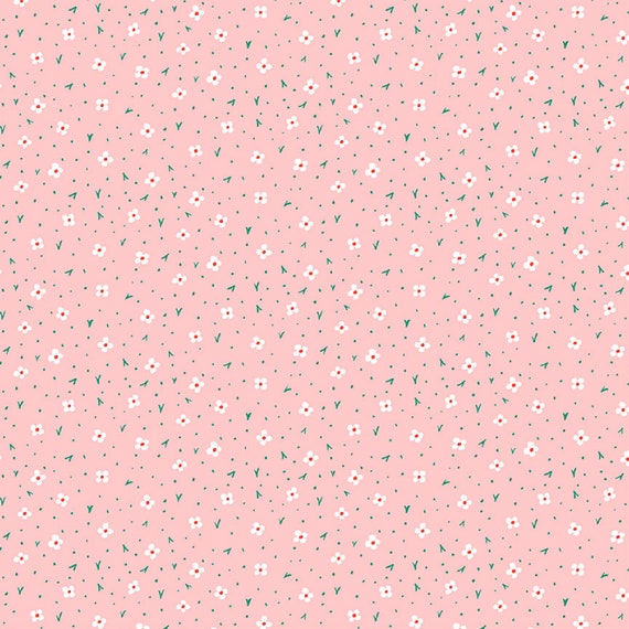 Figo Fabrics Garden Jubilee Collection Calico in Pink Etsy