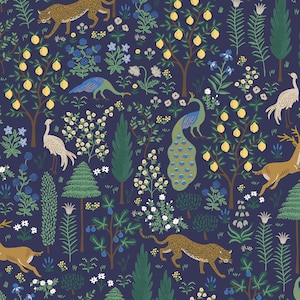 Rifle Paper Co. - Camont Collection - Menagerie in Navy Metallic