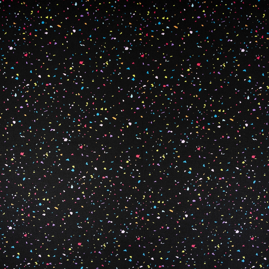 RJR Fabrics Confetti in Multi on Black Last 3/4 Yard Etsy