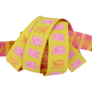 Ruby Star Society - Kimberly Kight for Renaissance Ribbon - Gummy Bears 7/8&quot; Wide Jacquard Ribbon in Citron - By the Yard