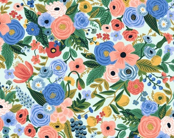 Rifle Paper Co. - Wildwood Collection - Petite Garden Party in Light Blue - Last 1/2 Yard