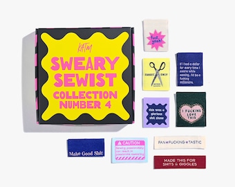 Kylie and the Machine - Woven Sew-In Labels - The Sweary Sewist #4 - 9 Label Box Set Collection