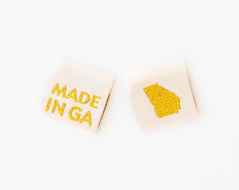 Sarah Hearts - Woven Sew-In Labels - Made in My State - Georgia (pack of 8)