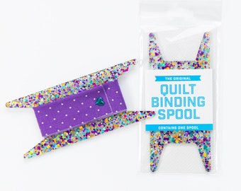 Quilt Binding Spool - Purple / Teal / Gold Glitter