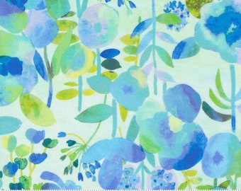 Moda Fabrics - Gradients Auras Collection - Dreamy Flowers in Turquoise