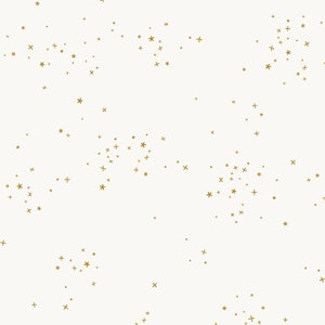 Puede incluir: Un fondo blanco con un patrón disperso de estrellas doradas y signos más.