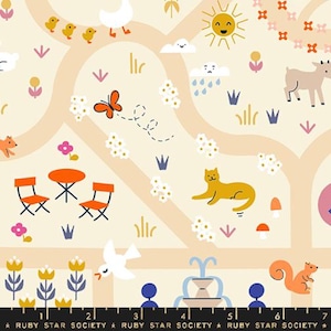 Ruby Star Society - Colección Woodland Park - Mapa del jardín en pergamino