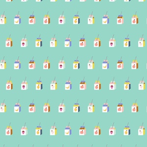 Cotton + Steel - Uma Coleção Sunshine Story da Duchess Plum - Sunshine Smoothies em Azul-petróleo
