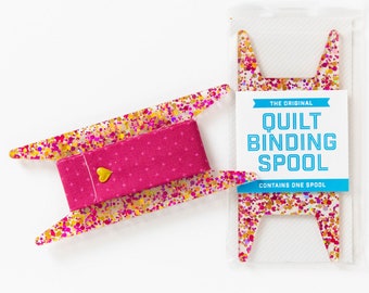 Quilt Binding Spool - Pink / Gold Glitter