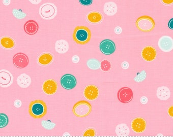 Moda Fabrics - Sew Wonderful Collection - Button Drop in Lovely Pink