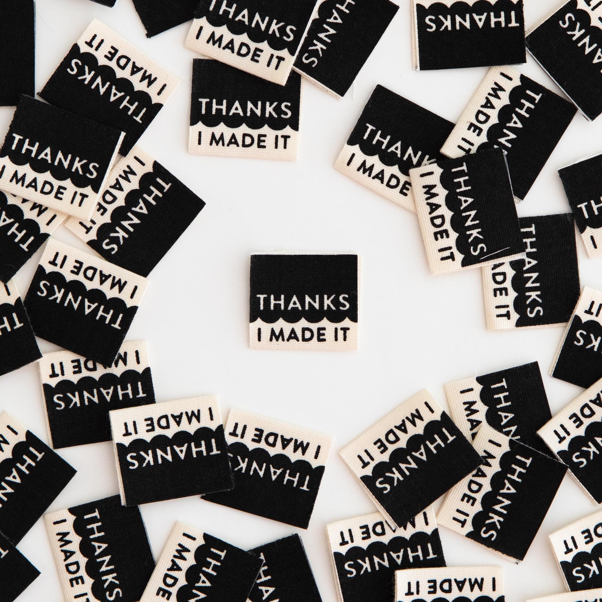 Thanks I Made It Woven Labels 8 Pack Sewing Labels for Clothes Sewing Gift  