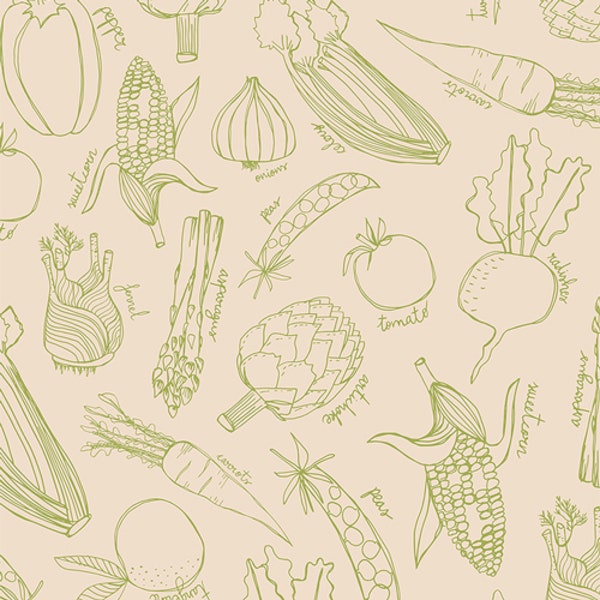 Art Gallery - Grow & Harvest Collection - Grow your Own in Cream - Last 3/4 Yard