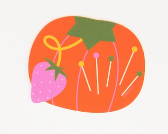 Sarah Hearts - Cojín adhesivo con forma de tomate