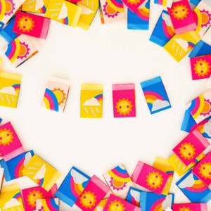 Sarah Hearts x BLFF - Woven Sew-In Labels - Sunny Rainbow Multi Pack  (pack of 8) Shop Exclusive!