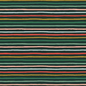 Rifle Paper Co. - Holiday Classics II Collection - Festive Stripe in Evergreen Metallic