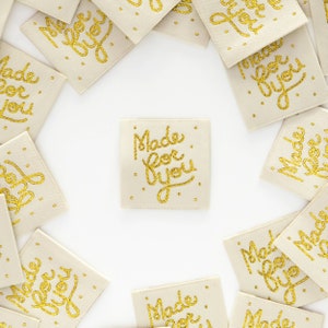 Sarah Hearts - geweven ingenaaide labels - gemaakt voor jou (8 stuks)