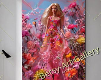 Pink Barbie Wall Art Print – Modern Girl Decor