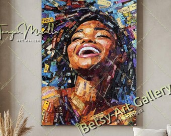 Colorful Woman Abstract Portrait: Pop Art Canvas Print