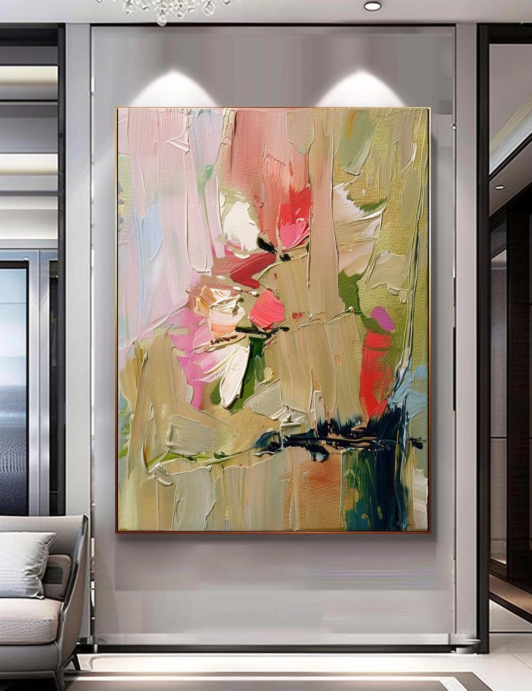 Elegant Impasto Oil Painting – Modern Textured Abstract Canvas Wall Art ...