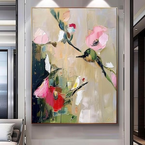 Floral Impasto Oil Painting: Modern Abstract Art on Canvas