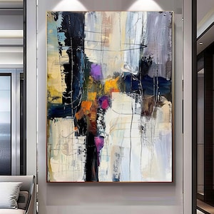 Textured Abstract Oil Painting: Bold Impasto Canvas Art (No Frame)