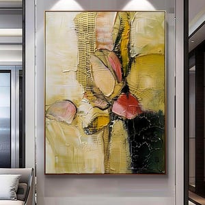 Large Abstract Impasto Oil Painting: Textured Modern Wall Art (Unframed)