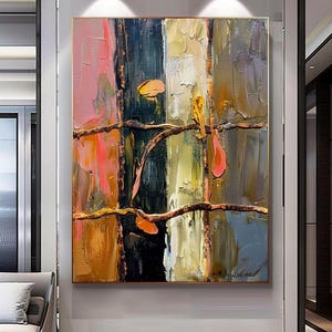 Abstract Impasto Oil Painting: Modern Textured Canvas Wall Art