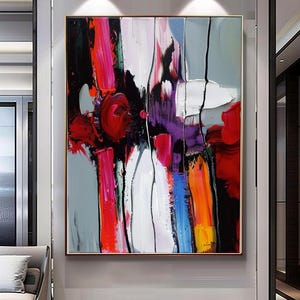 Large Abstract Impasto Oil Painting on Canvas: Modern Wall Art (No Frame)